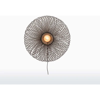 Afbeelding van GOOD&amp;MOJO Wandlamp Cango Bamboe Zwart Ø60cm
