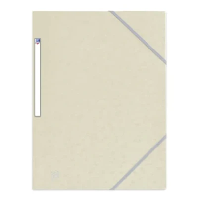 Afbeelding van OXFORD 50 stuks mappen, 3 kleppen, top bestand + A4, met elastiek, omslag voor kaarten, beige