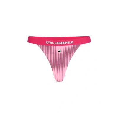Afbeelding van KARL Lagerfeld String, Dames, Maat: Large, Raspberry white stripe