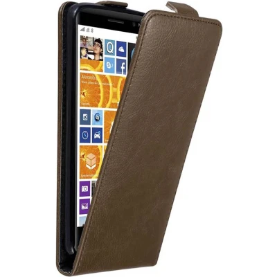 Afbeelding van Cadorabo Hoesje geschikt voor Nokia Lumia 830 in KOFFIE BRUIN Beschermhoes Flip Case Cover magnetische sluiting