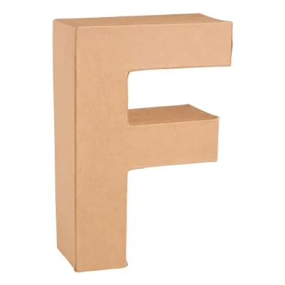 Afbeelding van GLOREX 6 2029 106 karton letter F, van bruin karton, ca. 17,5 x 5,5 cm groot, om te beschilderen en beplakken, voor servettechniek decoratch, ideaal als decoratie