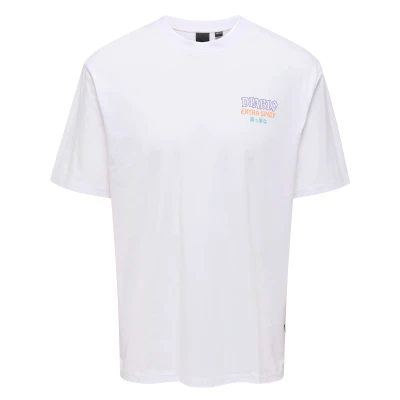 Afbeelding van ONLY &amp; SONS T shirt ONSKEANE met backprint wit