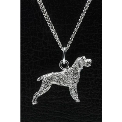 Afbeelding van Zilveren Spinone ketting hanger groot