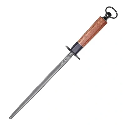 Afbeelding van MITSUMOTO SAKARI 40 cm Japanse Messenslijper van, Professionele Keukenmessenslijper, Zwart Diamant Round Slijpstaal (Zuurhouten handvat en Geschenkdoos)