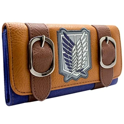 Afbeelding van Attack on Titan Survey Corps Logo Portemonnee Handtas Bruin
