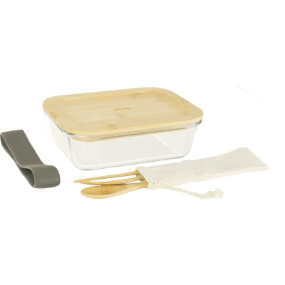 Afbeelding van Lunchbox Pebbly Met Bestekset Hout 1L