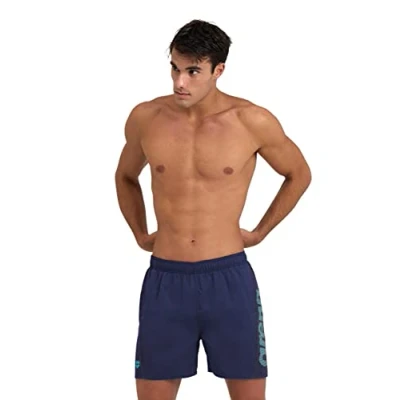 Afbeelding van Arena Fundamentals LOGO R Zwemshorts, Heren, Maat: Small, Navy turquoise