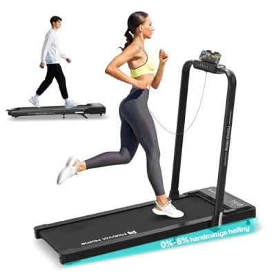 Afbeelding van Mobvoi Home 3 in 1 opvouwbare loopband met 6% helling loopmat 2,5 pk compacte draagbare onder bureau afstandsbediening LED display voor thuiskantoor 120 kg 12 km/u