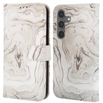 Afbeelding van imoshion Hoesje Geschikt voor Samsung Galaxy S24 Design Bookcase smartphone Sandy Marble
