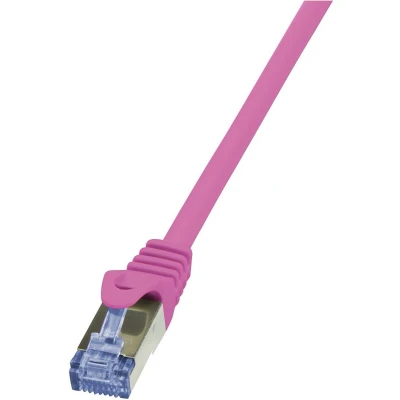 Afbeelding van LogiLink CQ3049S RJ45 Netwerkkabel, patchkabel CAT 6A S/FTP 1.50 m Pink Vlambestendig, Snagless 1 stuk(s)