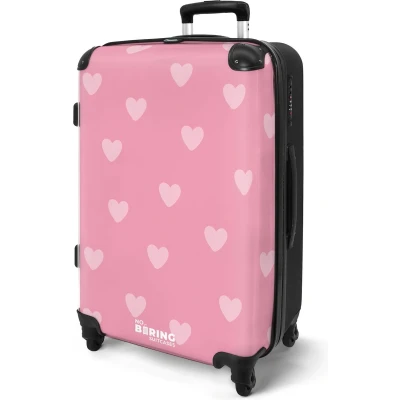 Afbeelding van NoBoringSuitcases.com® Kinderkoffer meisje hartjes Trolley koffer kind 20 kg bagage