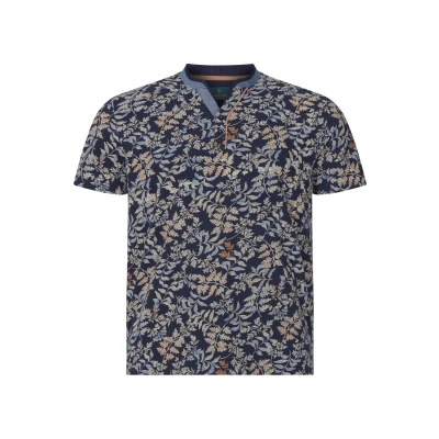 Afbeelding van Charles Colby EARL Quincelyn Tshirt print, Heren, Maat: Large, Dunkelblau gemustert