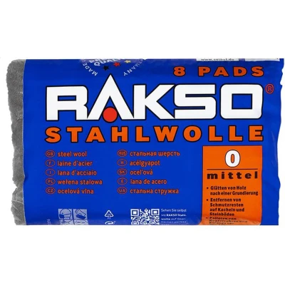 Afbeelding van RAKSO staalwol 8 pads 0 Middel