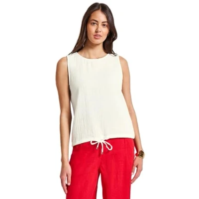 Afbeelding van Street One Dames mousseline blouse top, off white, 42