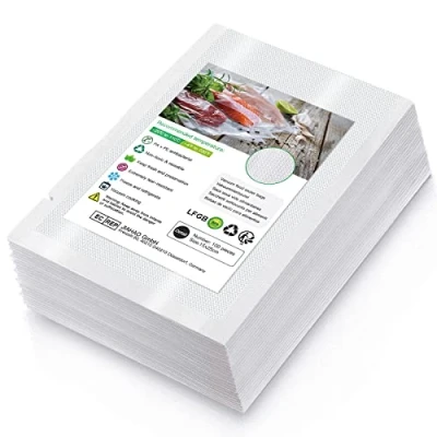 Afbeelding van Vacuüm Voedsel Sealer Zakken 15X25cm 100 Commerciële Grade Getextureerde Zak Dikke Reliëf Upgrade Ontwerp Pre Cut Tas BPA Gratis voor Opslag Sous Vide Koken