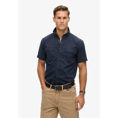 Afbeelding van Superdry Military Short Sleeve Overhemd, Heren, Maat: XXL, Eclipse navy