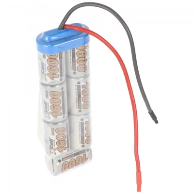 Afbeelding van 8,4 volt accu met 1600 mAh en verbindingskabel NiMH batterij