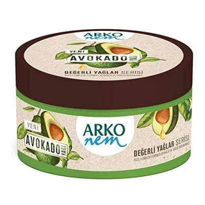 Afbeelding van Arko Nem Avocado oliecrème voor lichaam, gezicht en handen, 150 ml, vochtinbrengende crème droge huid, dames heren, vetvrije verzorgingscrème.