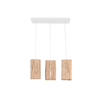 Afbeelding van Plafondlamp Home ESPRIT Wit Natuurlijk Eucalyptushout 50 W 20 x 40 cm
