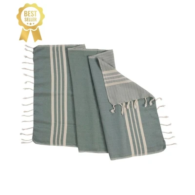 Afbeelding van Kleine Hamamdoek Krem Sultan Almond Green van Lalay