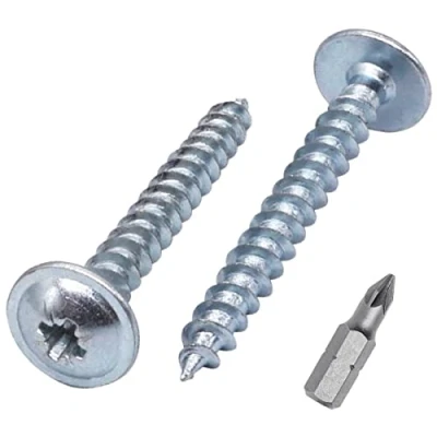 Afbeelding van SKIR&#039;CO (40 stuks) verzinkt staal 5,0 x 40 mm zilveren houten schroeven, metalen wafer hoofd, Pozidriv, zelftappend