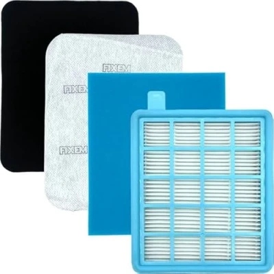 Afbeelding van Fixem® 4 in 1 filterset geschikt voor Philips PowerPro Active en Compact series HEPA filter stofzuiger hepafilter stofzuigerfilter 432200493803 FC8058 FC8058/01
