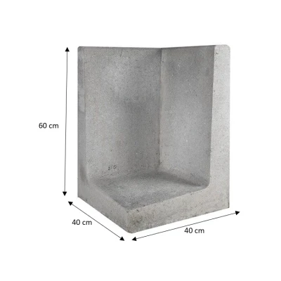 Afbeelding van Gardenlux L element Hoek 40x40x60 Cm Grijs Hoekstuk