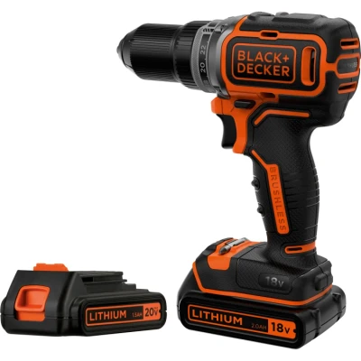 Afbeelding van BLACK+DECKER BL186K1B2 QW Brushless schroef /boormachine 18V incl. 2 accu&#039;s, lader en koffer