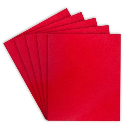 Afbeelding van SAVITA 5 Stuks 25,4x22,8cm 3mm Dik Vilten Lakens, Stijf Vilt Hard Craft Fabric Vierkanten Voor kinderen DIY Crafts Patchwork Borduren Naaien Crafting Project (Rood)