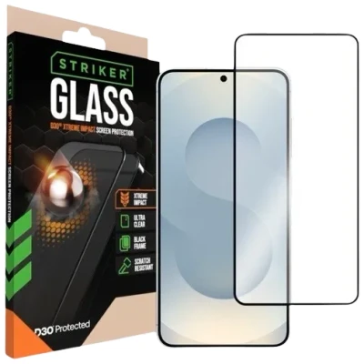 Afbeelding van Striker D3O Xtreme Impact Glass Screen Protector Black Frame Samsung Galaxy S24 5G/S25 5G