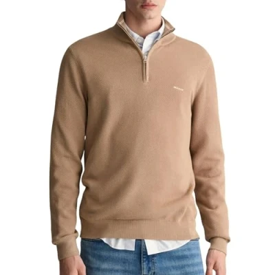 Afbeelding van Trui GANT Men Cotton Half Zip Dark Khaki M