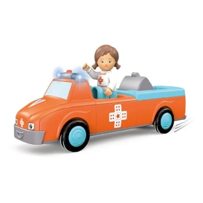Afbeelding van Toddys By Siku Anna Amby Speelgoed Ambulance Spannend, Hoogwaardig Met Frictiemotor (Vliegwielmotor) Ideaal Voor Het Verbeteren Van De Fijne Motoriek Combineer Alle Elkaar! Geschikt Vanaf 1 Jaar