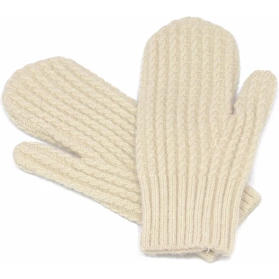 Afbeelding van Crème wanten dames gebreide one size ecru handschoenen roomwit acryl STUDIO Ivana