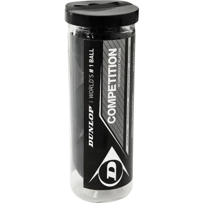 Afbeelding van Dunlop Squashballen Competition gele stip rubber zwart 3 stuks