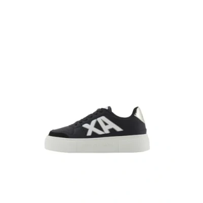 Afbeelding van Armani Exchange LACE UP Sneaker Sneakers laag, Dames, Maat: 39, Black/pale gold Imitatieleer/ textiel