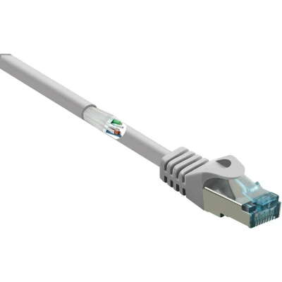 Afbeelding van Renkforce RF 5047490 RJ45 Netwerkkabel, patchkabel CAT 6A S/FTP 2.00 m Grijs Vlambestendig 1 stuk(s)