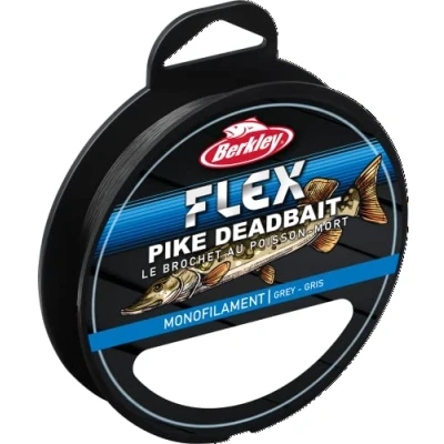 Afbeelding van Berkley Flex SS Monofilament Pike Deadbait lijnen Sterk, Laag geheugen, Makkelijk te knopen Perfect voor de startende doodaasvisser op snoek Grijs