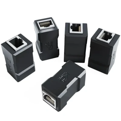 Afbeelding van KabelDirekt 5x RJ45 coupler met extra afscherming Netwerkkabel connector &amp; ethernet kabelverlenger (RJ45 jacks, eenvoudige manier om kabels aan te sluiten, CAT 6A voor 10Gbit/s, zwart)