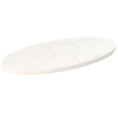 Afbeelding van Tafelblad ovaal 80x40x2,5 cm massief grenenhout wit