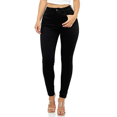 Afbeelding van Elara Super Hoge Taille Dames Broek Chunkyrayan EL12 Schwarz 42 (XL)