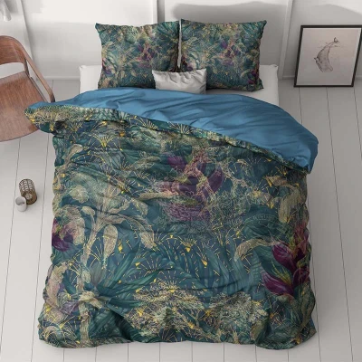 Afbeelding van Dekbedovertrek Olya Lits Jumeaux (240x220 cm) Groen Polyester Dessin: Natuur Sleeptime Dekbed Discounter.nl