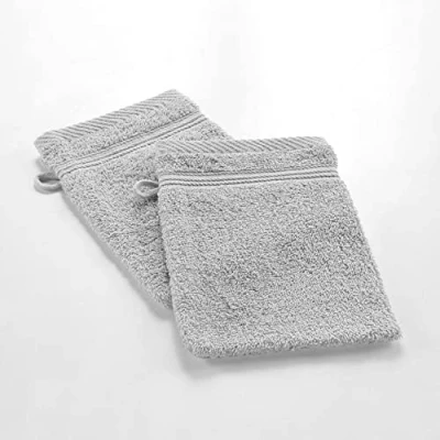 Afbeelding van douceur d&#039;intérieur, 2 washandjes (15 x 21 cm) tederheid parelgrijs, badstof