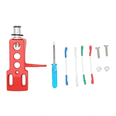 Afbeelding van Draaitafel Headshell, Stylushouder Fonograafkop Universele LP Phono Headshell Mount Vervanging met 4 Geleidingsdraden(rood)