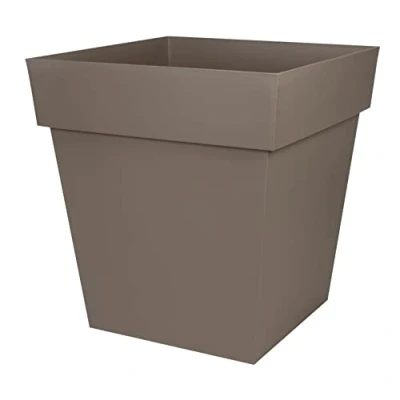 Afbeelding van EDA Bloempot Toscane, vierkant, 50 cm, volume 87 l, 49,5 x 52,5 taupe