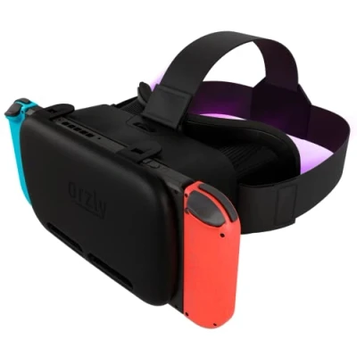Afbeelding van Orzly VR Headset ontworpen voor Nintendo Switch en Oled console met verstelbare lens een virtual reality spelervaring Labo editie in cadeauverpakking zwart