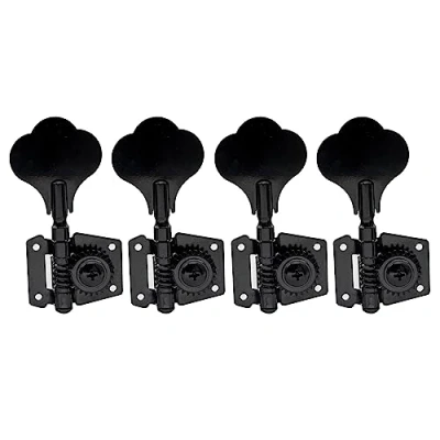 Afbeelding van Musiclily 4 in Lijn Open Gear Bass Tuners Stemmechanieken Tuning Pegs Keys Machine Heads voor snarige Basgitaar, Zwart