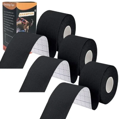 Afbeelding van ANAMPION 3 Rollen Kinesiologie Tape,5mX5cm Kinesiotape,Profi Physio Tape Sporttape,Elastisch,Latexvrij (Zwart)