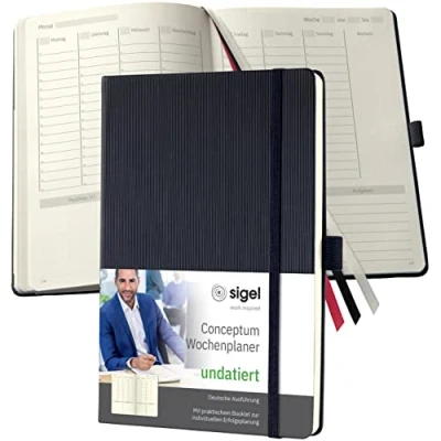 Afbeelding van Sigel Weekkalender CONCEPTUM® CO700 DIN A5 Kleur cover: Zwart 1 stuk(s)