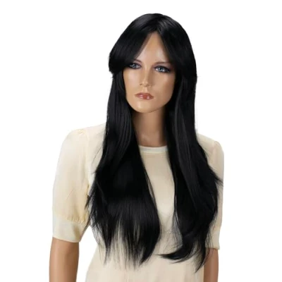 Afbeelding van CAISHA pruik Mardi Gras carnaval Cosplay Party lang haar zwart PHK7