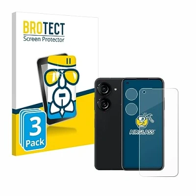 Afbeelding van BROTECT Glas Screen Protector voor ASUS ZenFone 10 (Voor+Camera) (3 Stuks) Schermbeschermer [9H Hardheid, Beschermglas Folie niet Gehard Glas]